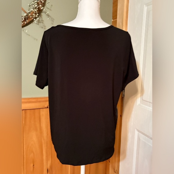 Ashley Stewart Black Sequin Short Sleeve T-Shirt size 14/16 - Picture 5 of 11